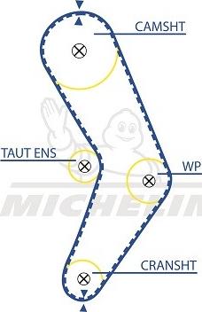 MICHELIN EngineParts SMATB0264 - Ангренажен ремък vvparts.bg