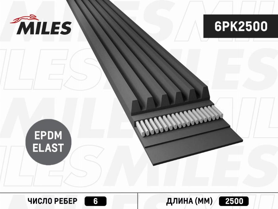 Miles 6PK2500 - Пистов ремък vvparts.bg