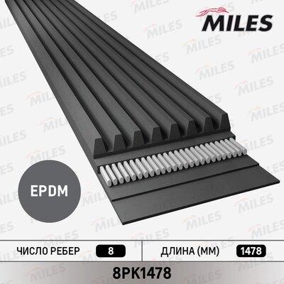 Miles 8PK1478 - Пистов ремък vvparts.bg