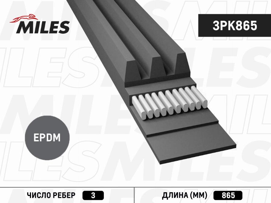 Miles 3PK865 - Пистов ремък vvparts.bg