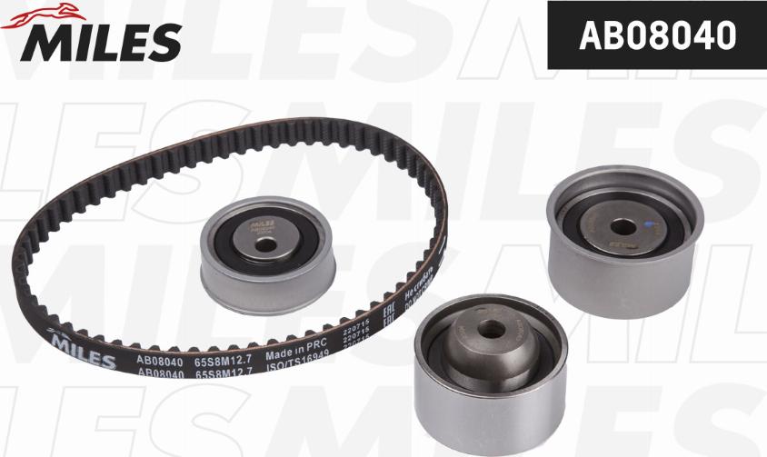 Miles AB08040 - Комплект ангренажен ремък vvparts.bg