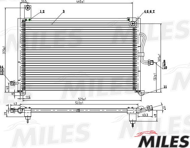 Miles ACCB016 - Кондензатор, климатизация vvparts.bg