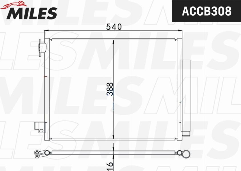 Miles ACCB308 - Кондензатор, климатизация vvparts.bg