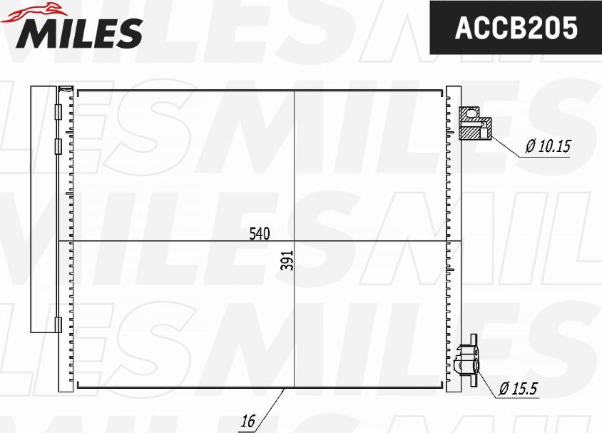 Miles ACCB205 - Кондензатор, климатизация vvparts.bg