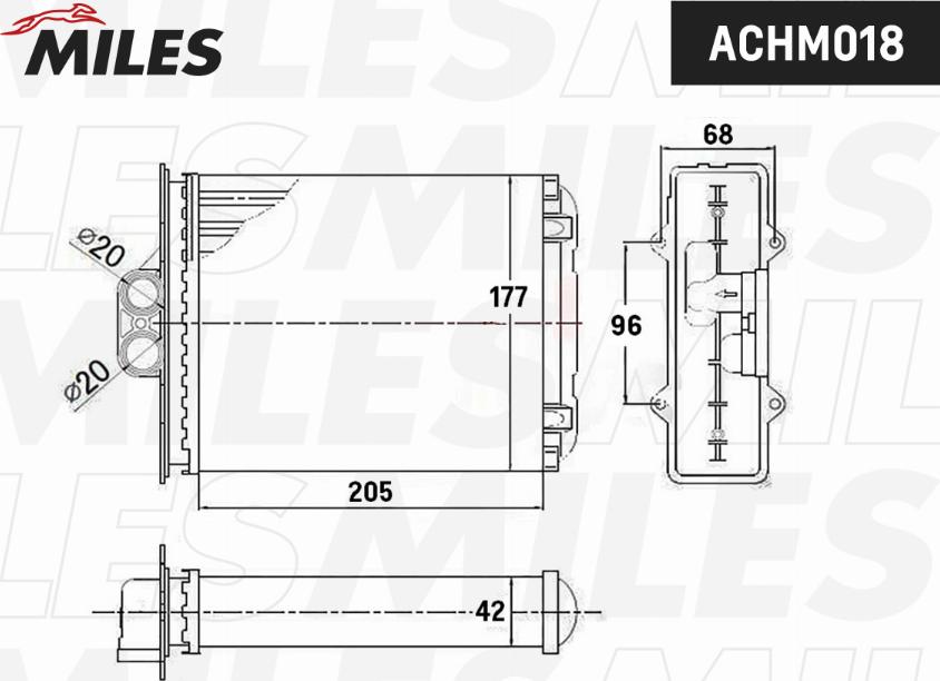 Miles ACHM018 - Топлообменник, отопление на вътрешното пространство vvparts.bg