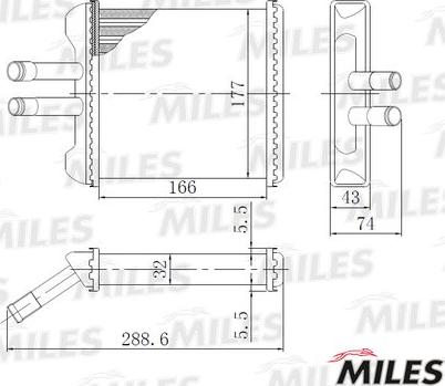 Miles ACHM023 - Топлообменник, отопление на вътрешното пространство vvparts.bg