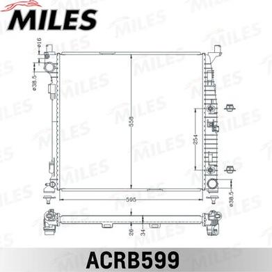 Miles ACRB599 - Радиатор, охлаждане на двигателя vvparts.bg