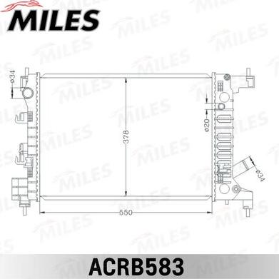 Miles ACRB583 - Радиатор, охлаждане на двигателя vvparts.bg