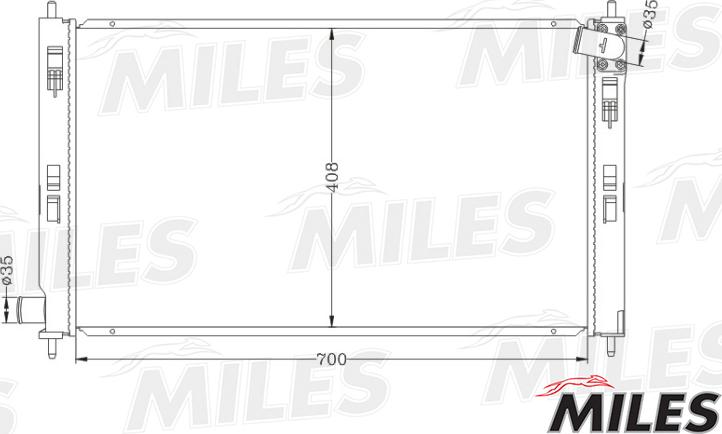 Miles ACRB035 - Радиатор, охлаждане на двигателя vvparts.bg