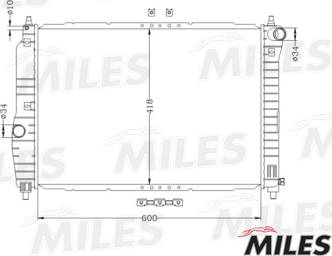 Miles ACRB020 - Радиатор, охлаждане на двигателя vvparts.bg