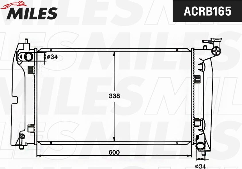 Miles ACRB165 - Радиатор, охлаждане на двигателя vvparts.bg