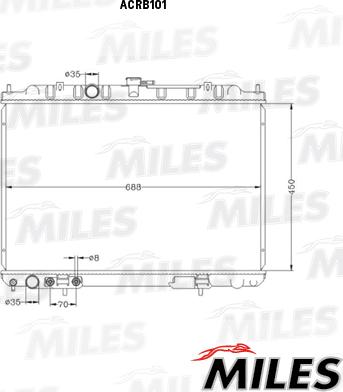 Miles ACRB101 - Радиатор, охлаждане на двигателя vvparts.bg