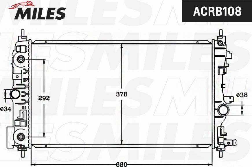 Miles ACRB108 - Радиатор, охлаждане на двигателя vvparts.bg