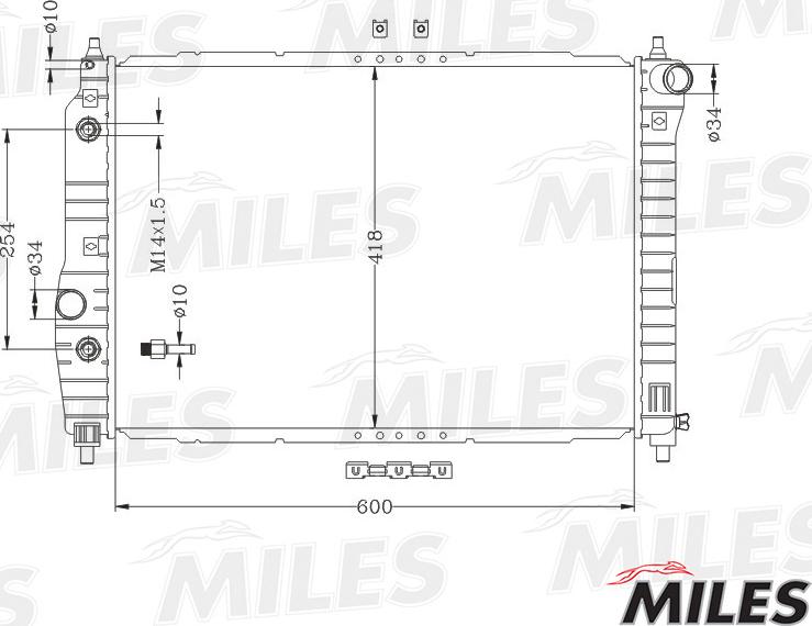 Miles ACRB134 - Радиатор, охлаждане на двигателя vvparts.bg