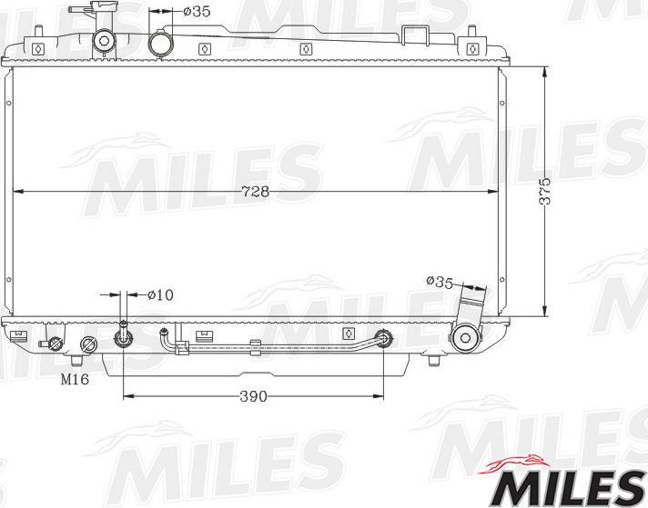 Miles ACRB129 - Радиатор, охлаждане на двигателя vvparts.bg