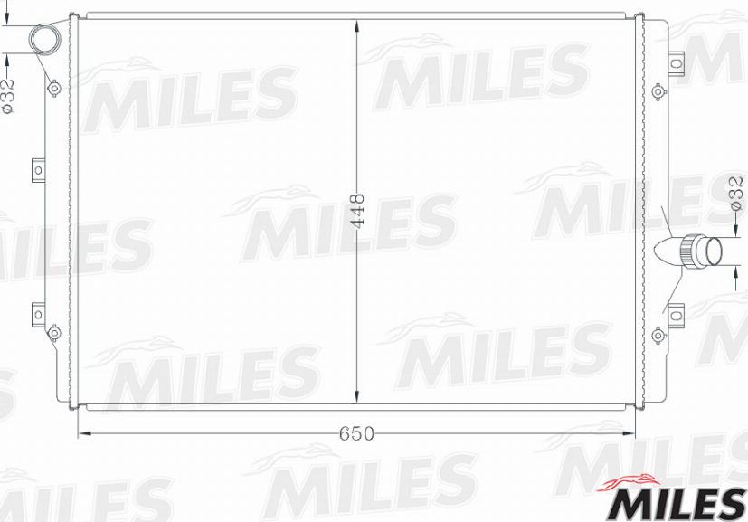 Miles ACRB124 - Радиатор, охлаждане на двигателя vvparts.bg