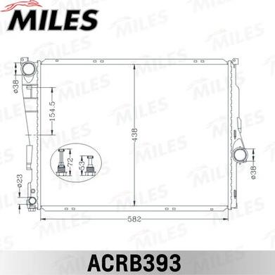 Miles ACRB393 - Радиатор, охлаждане на двигателя vvparts.bg