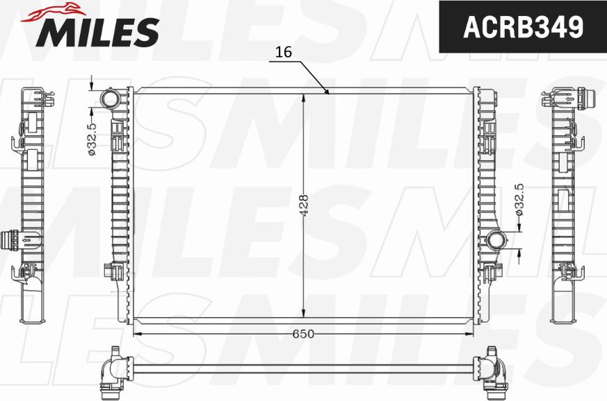 Miles ACRB349 - Радиатор, охлаждане на двигателя vvparts.bg