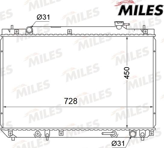 Miles ACRB304 - Радиатор, охлаждане на двигателя vvparts.bg