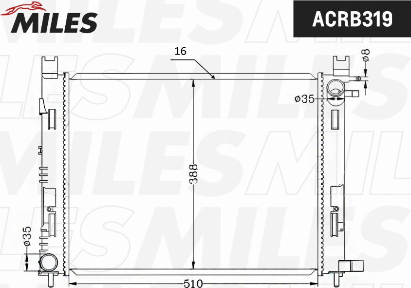 Miles ACRB319 - Радиатор, охлаждане на двигателя vvparts.bg