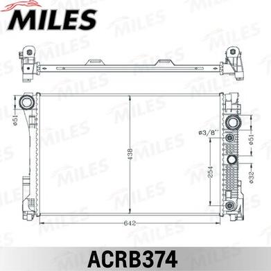 Miles ACRB374 - Радиатор, охлаждане на двигателя vvparts.bg