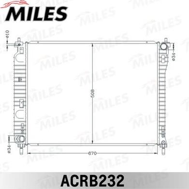 Miles ACRB232 - Радиатор, охлаждане на двигателя vvparts.bg