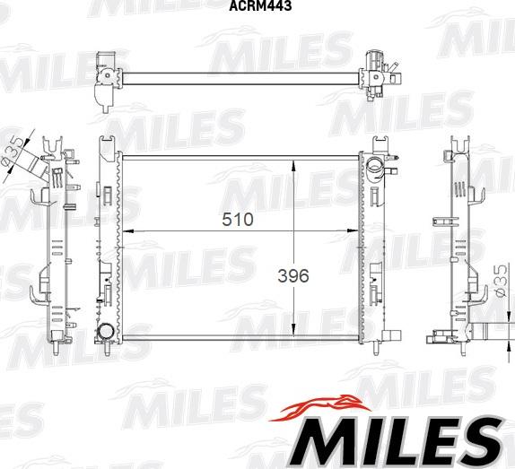 Miles ACRM443 - Радиатор, охлаждане на двигателя vvparts.bg