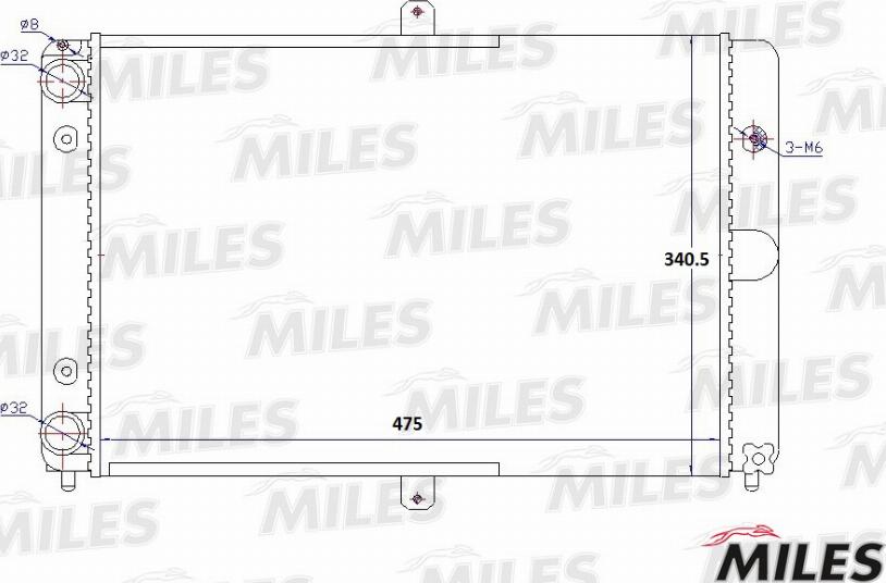 Miles ACRM480 - Радиатор, охлаждане на двигателя vvparts.bg