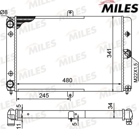 Miles ACRM574 - Радиатор, охлаждане на двигателя vvparts.bg