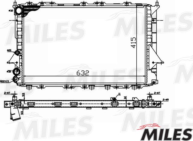 Miles ACRM041 - Радиатор, охлаждане на двигателя vvparts.bg