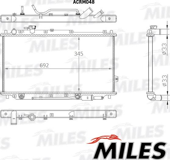 Miles ACRM048 - Радиатор, охлаждане на двигателя vvparts.bg