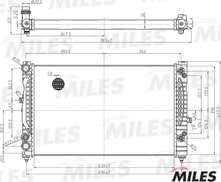 Miles ACRM013 - Радиатор, охлаждане на двигателя vvparts.bg