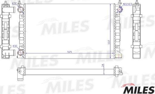 Miles ACRM021 - Радиатор, охлаждане на двигателя vvparts.bg
