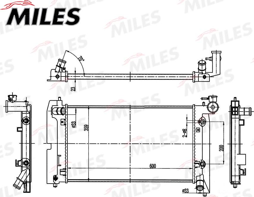 Miles ACRM105 - Радиатор, охлаждане на двигателя vvparts.bg