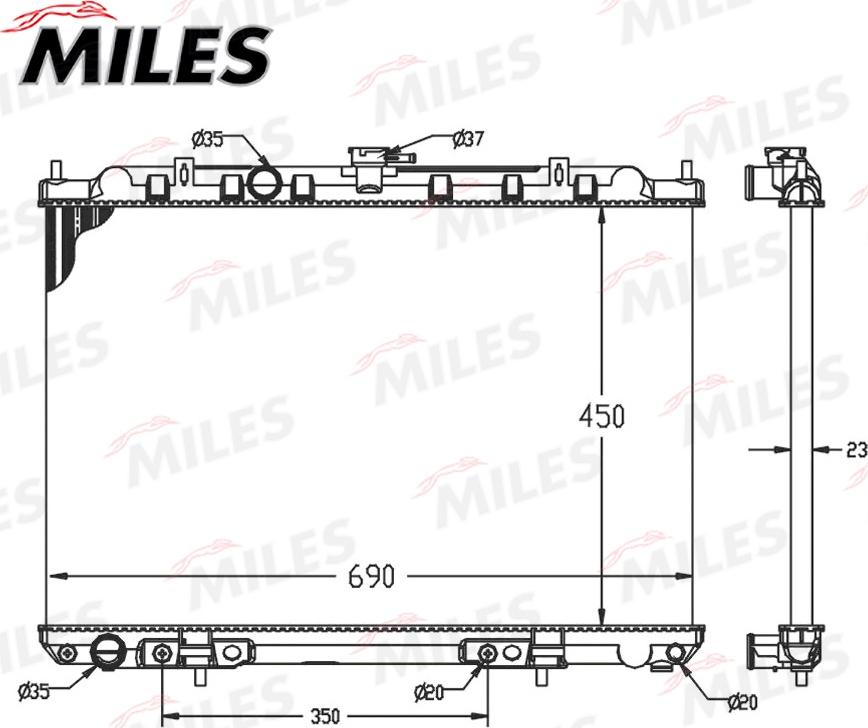 Miles ACRM101 - Радиатор, охлаждане на двигателя vvparts.bg