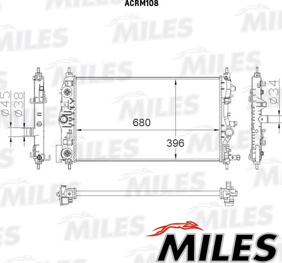 Miles ACRM108 - Радиатор, охлаждане на двигателя vvparts.bg