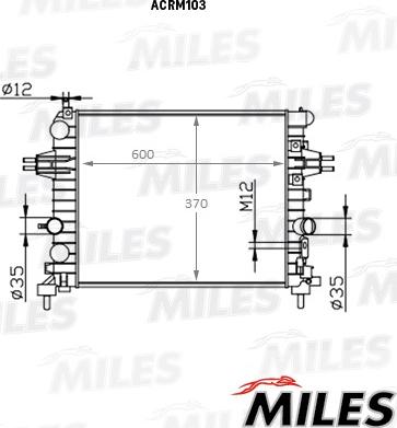 Miles ACRM103 - Радиатор, охлаждане на двигателя vvparts.bg