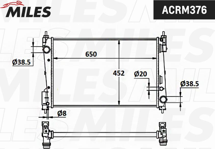 Miles ACRM376 - Радиатор, охлаждане на двигателя vvparts.bg