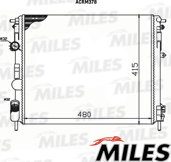 Miles ACRM378 - Радиатор, охлаждане на двигателя vvparts.bg