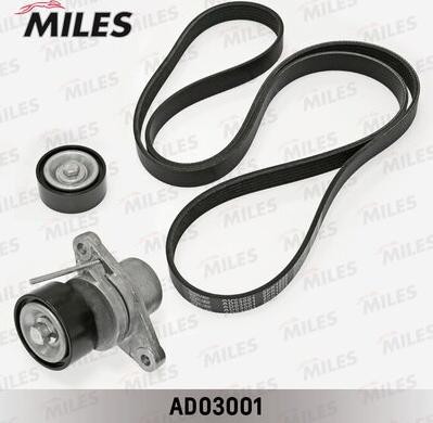 Miles AD03001 - Комплект пистов ремък vvparts.bg