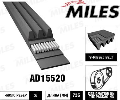 Miles AD15520 - Пистов ремък vvparts.bg