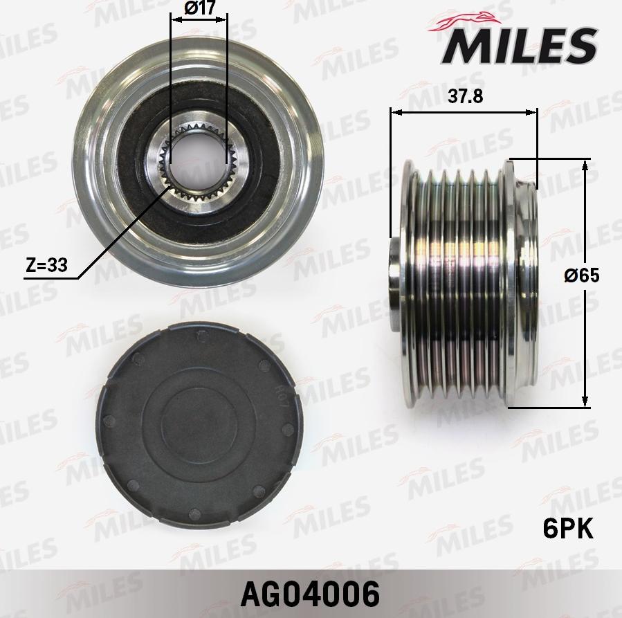 Miles AG04006 - Ремъчна шайба, генератор vvparts.bg