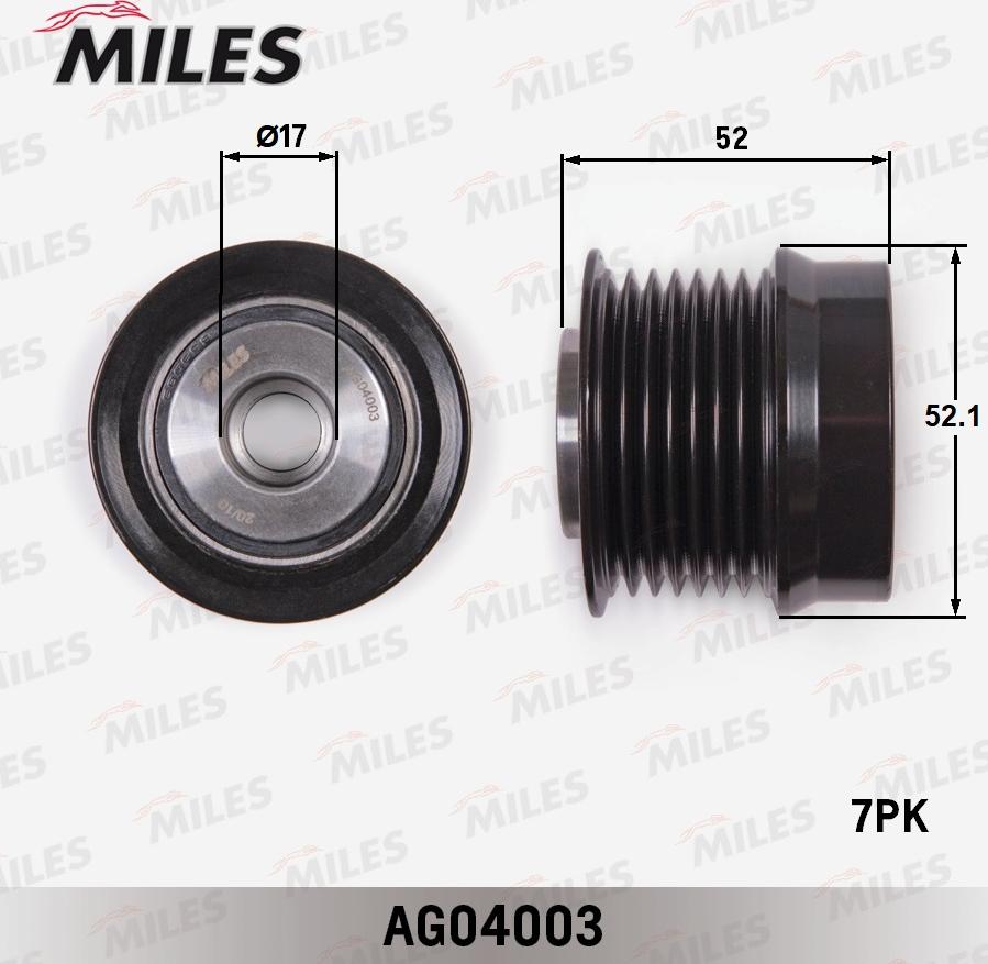 Miles AG04003 - Ремъчна шайба, генератор vvparts.bg