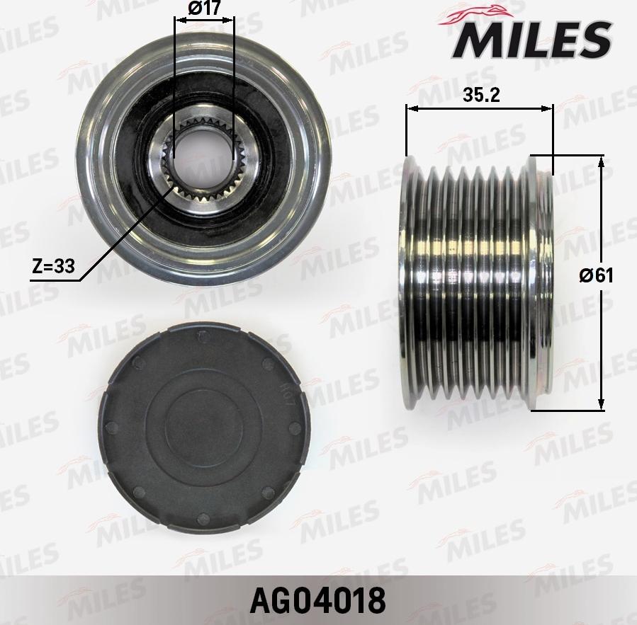 Miles AG04018 - Ремъчна шайба, генератор vvparts.bg