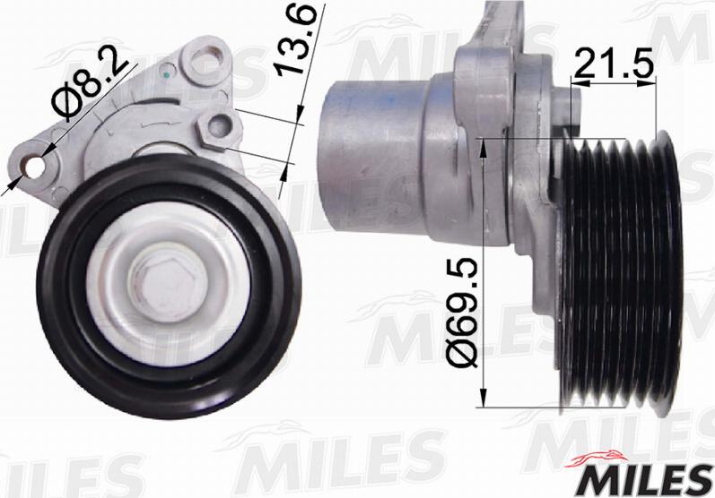 Miles AG00306 - Ремъчен обтегач, пистов ремък vvparts.bg