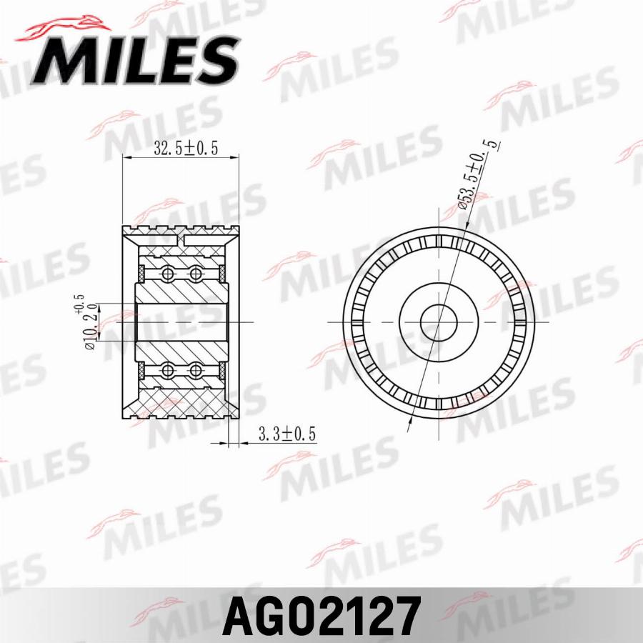 Miles AG02127 - Паразитна / водеща ролка, зъбен ремък vvparts.bg