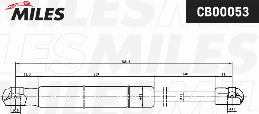 Miles CB00053 - Газов амортисьор, багажно / товарно пространство vvparts.bg