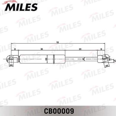 Miles CB00009 - Газов амортисьор, капак на двигателя vvparts.bg