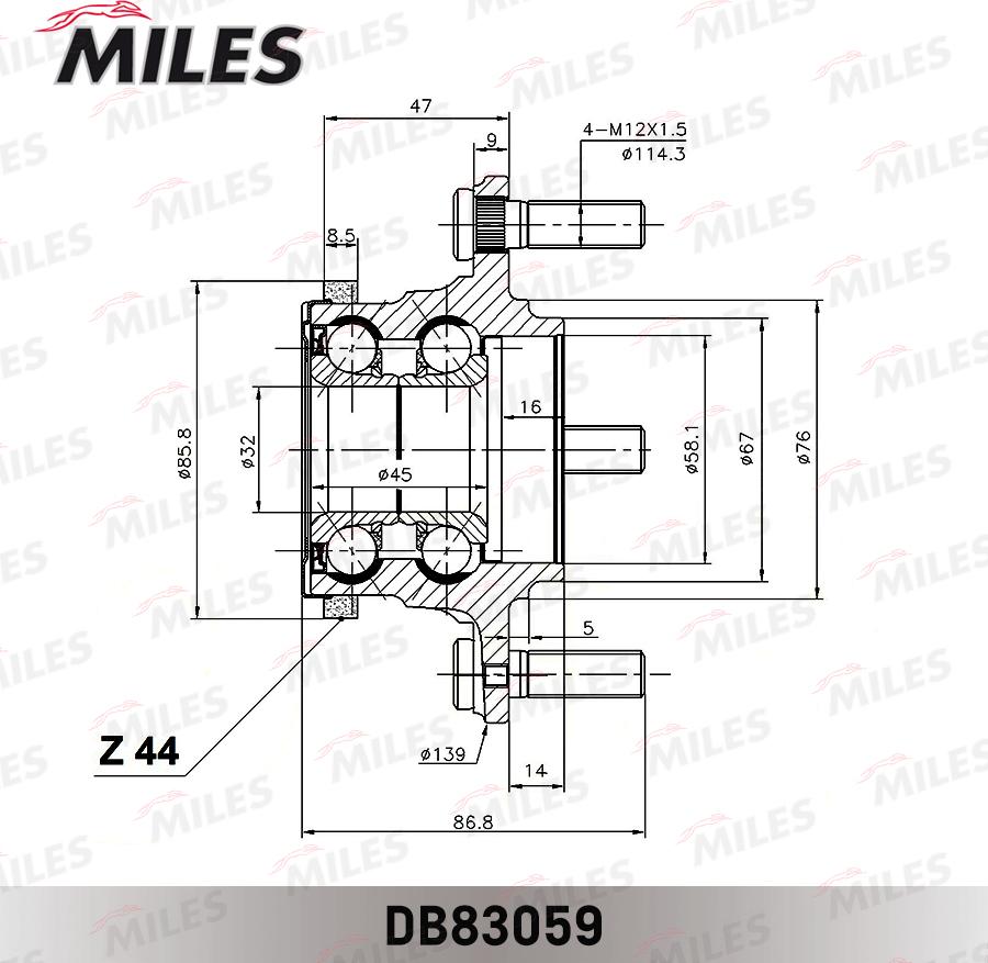 Miles DB83059 - Комплект колесен лагер vvparts.bg