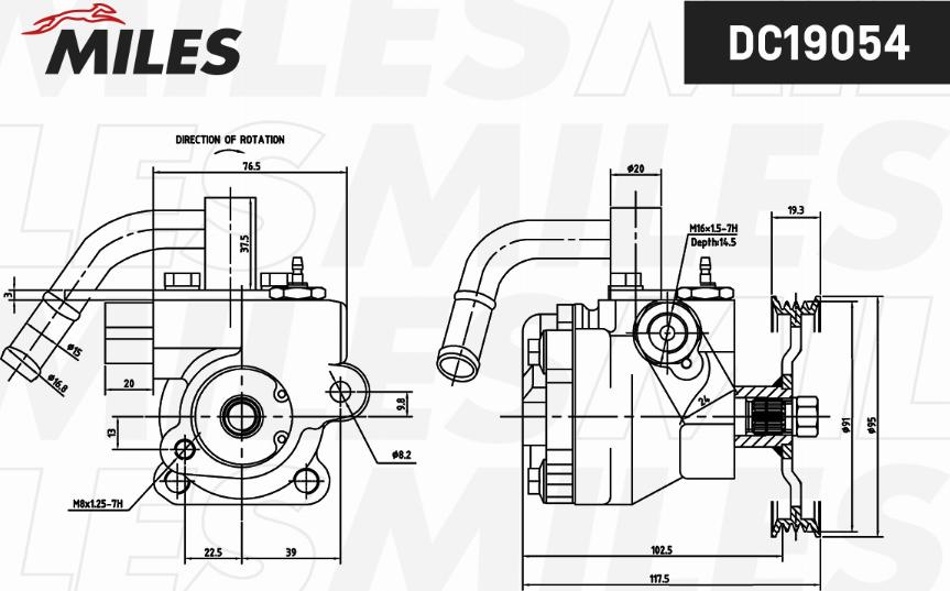 Miles DC19054 - Хидравлична помпа, кормилно управление vvparts.bg